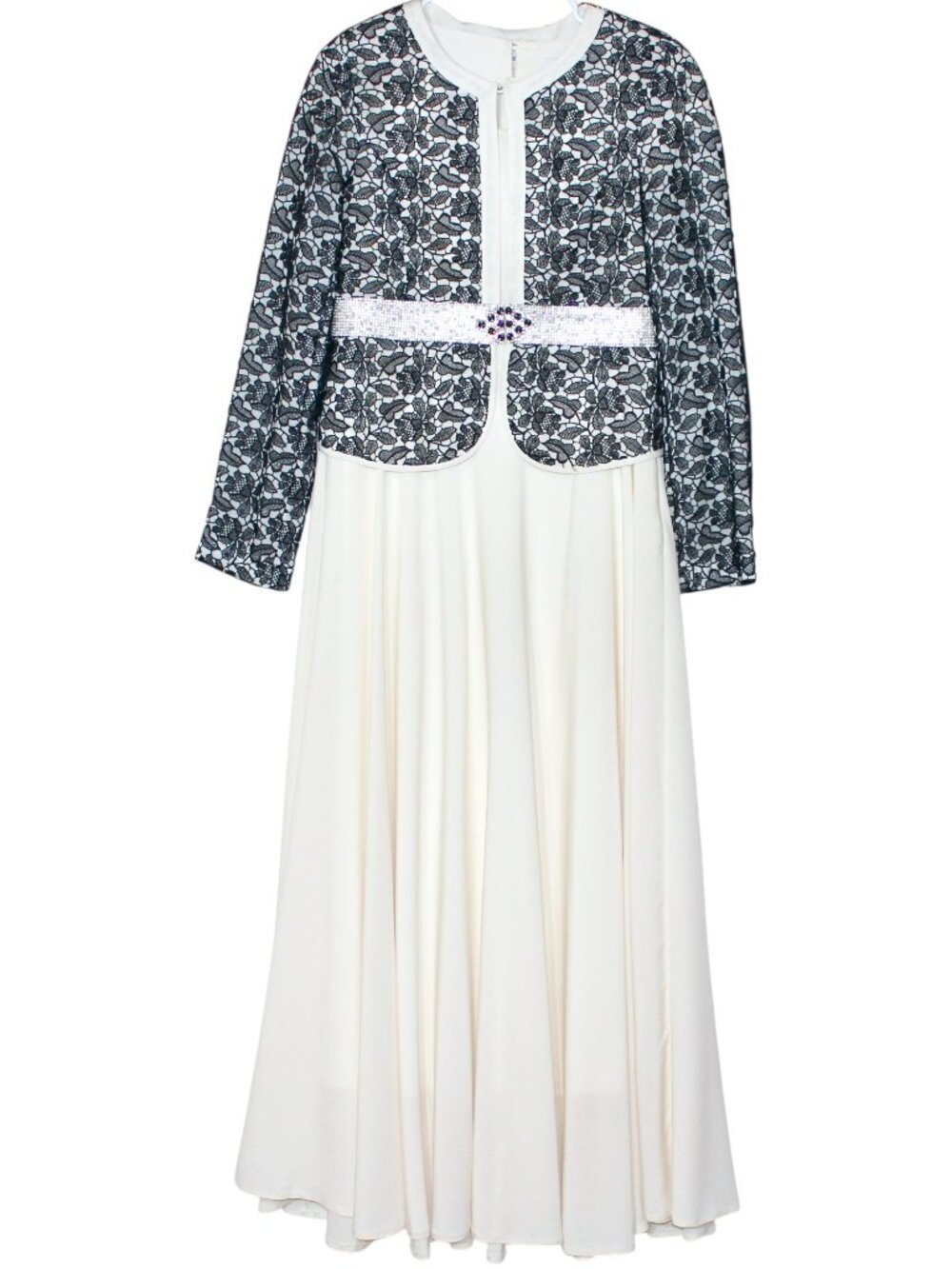 Navy White Long Sleeve Maxi Dress Size Large